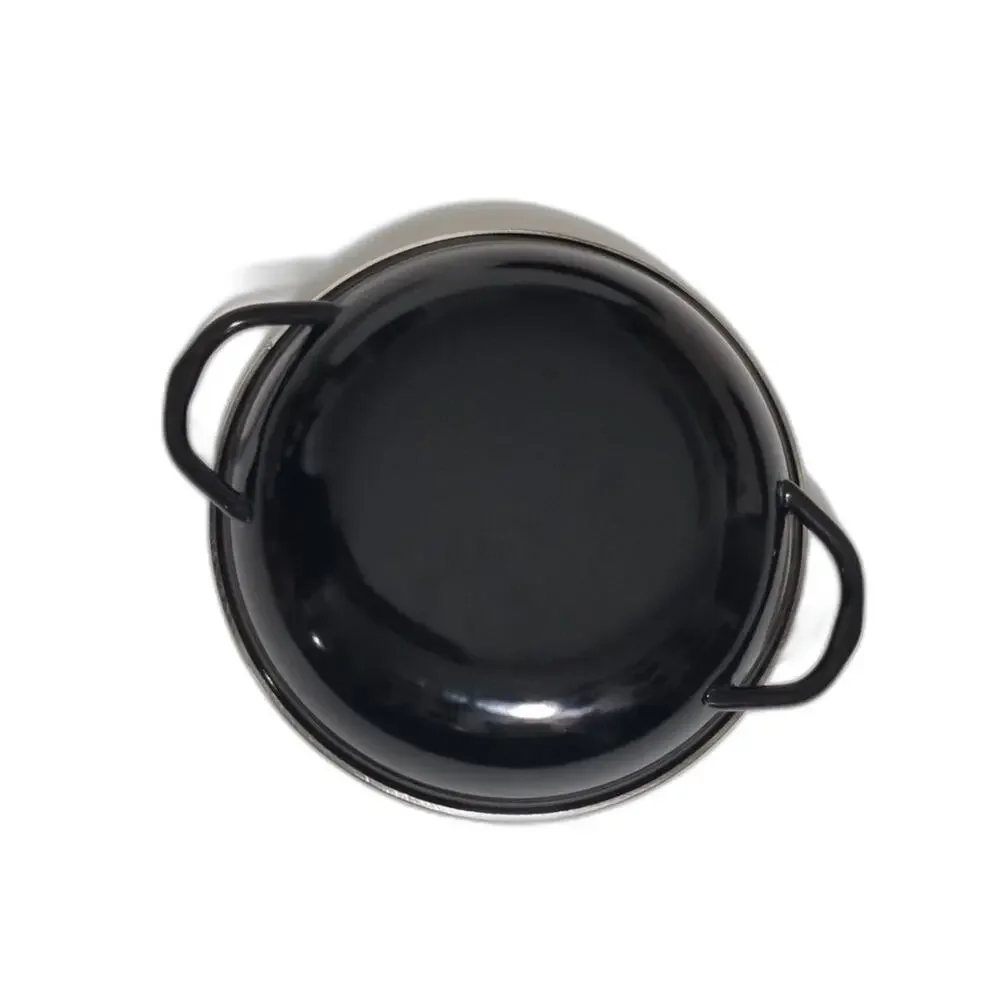 Nesting Enamelware Sautee 3 Paella Skillet Pan Set Red Blue Yellow Black